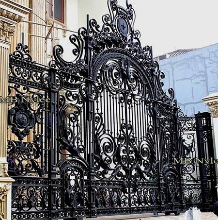 A huge forged baroque palace gate