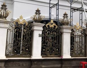 Palace Fence with Crowned Pillars
