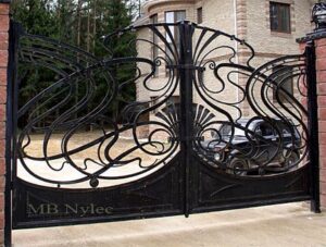 Art Nouveau wrought iron gate