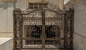 Elegant Gate with Forged Columns