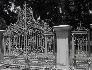 Rich baroque palace gate