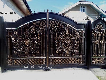 Forged gate full with lions