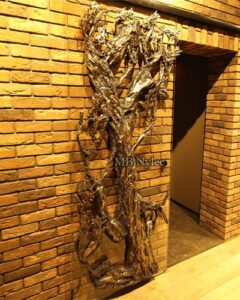 Sliding Glass Door with Forged Tree