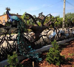Massive Hunting Fence with Peacock
