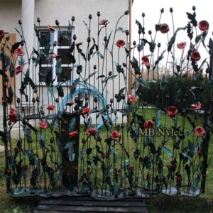 Fence with Forged Poppies