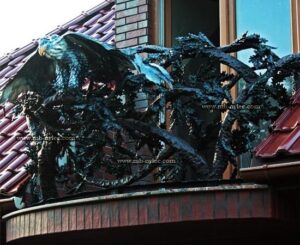 Balcony Railing with a Forged Eagle