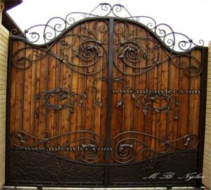 Wrought Iron Gate with Wood