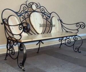Elegant Wrought Iron Bench