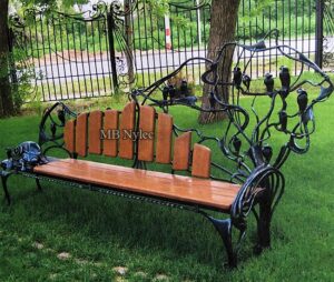 Bird and Snail Sculpted Bench