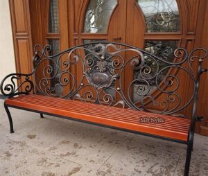 Garden Bench with a Coat of Arms