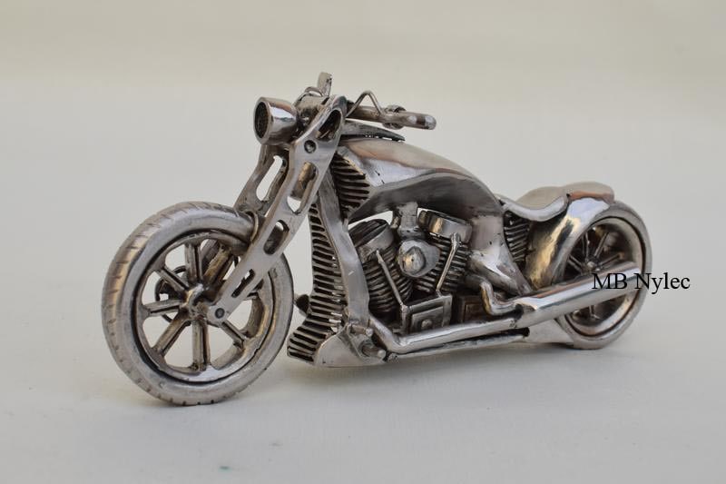 Forged hand-made figure of the Harley Davidson motorcycle forged