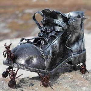 Shoe and Ants Metal Sculpture