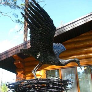 Stork in the Nest Steel Figure