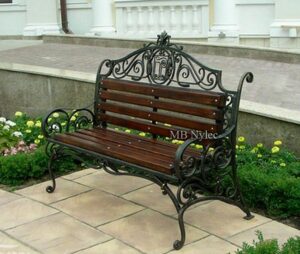 Manor-Style Wrought Iron Bench