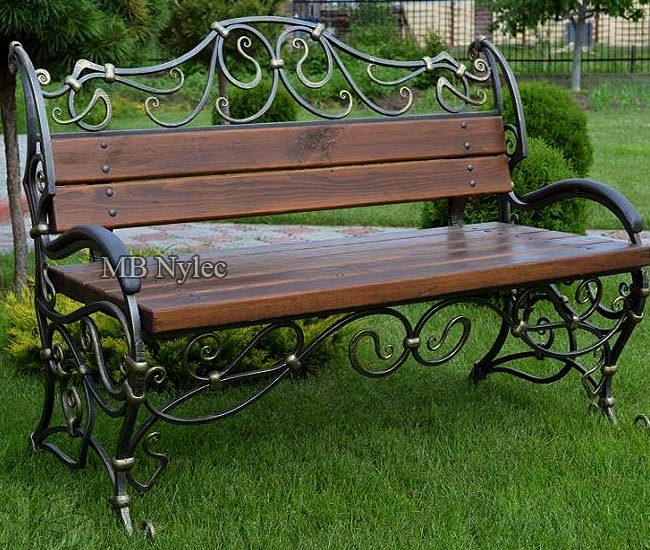 Wrought iron park and garden bench