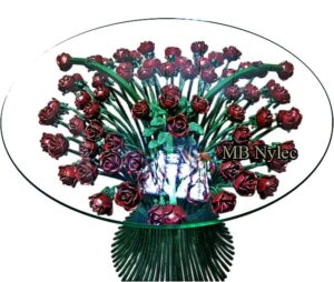 Table of 70 Forged Roses