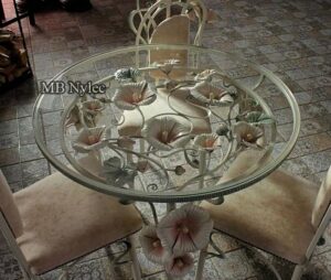Forged Coffee Table with Flowers