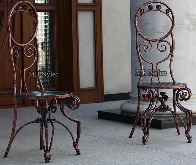 Elegant wrought iron chairs