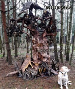 Forged Tree Lamp with Eagle
