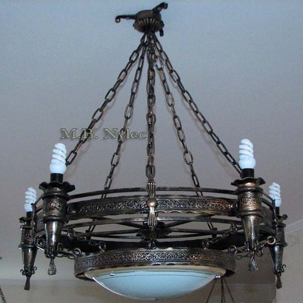 Forged steel chandelier