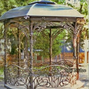 Art Nouveau wrought iron gazebo
