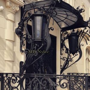 Art Nouveau canopy with lanterns