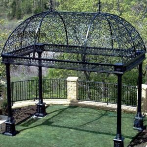 Rectangular gazebo with lattice roof