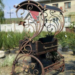 Sculptural grill with canopy