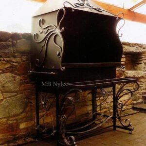 Grill with chimney hood