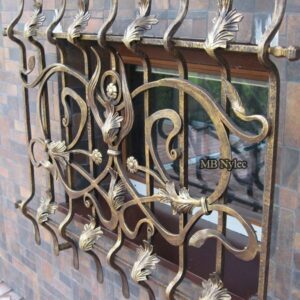 Window grille with acanthus