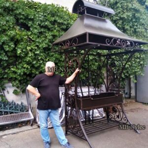 Large roofed garden grill