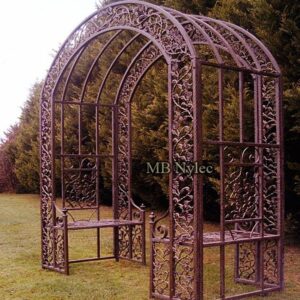 Pergola with built-in benches
