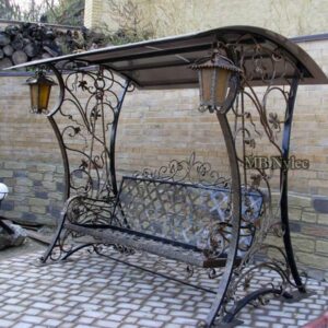 Garden swing with lamps