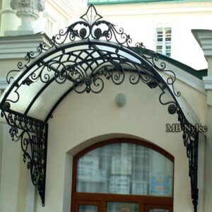 Traditional forged door canopy