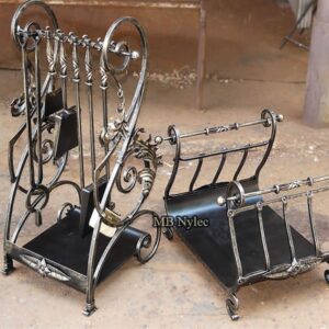 Elegant Forged Fireplace Set