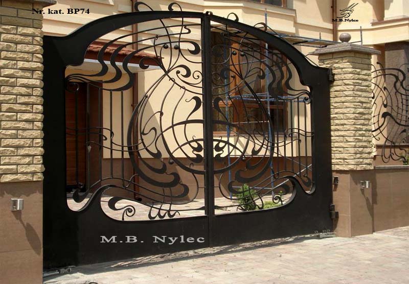 A modern forged Art Nouveau gate