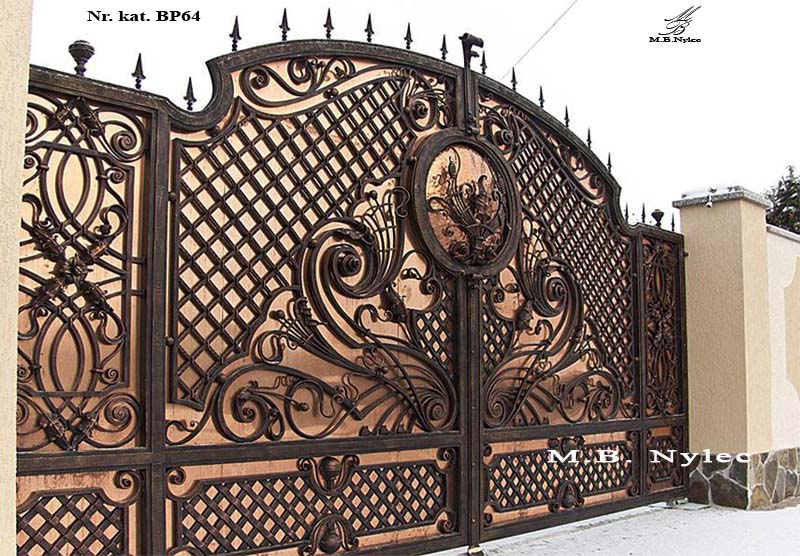 Entrance gate filled with copper