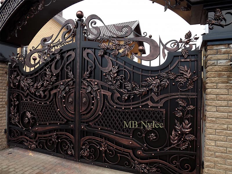 Elegant full wrought iron gate