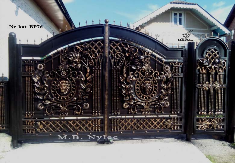 Forged gate full with lions