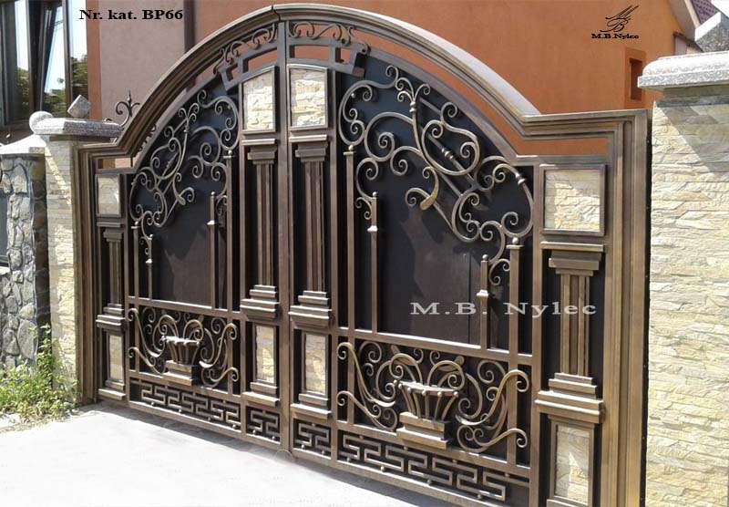 Wrought iron gate with cornices