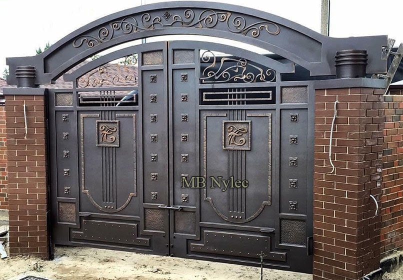 Forged entrance gate in industrial vintage style