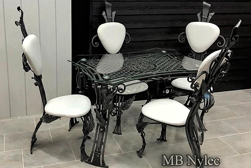 A set of wrought furniture