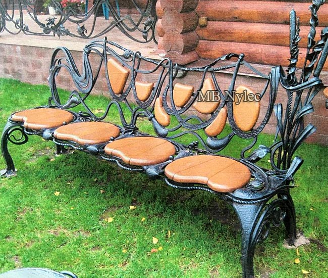 Designer bench forged for the garden