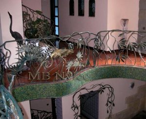 Interior Railing with Herons