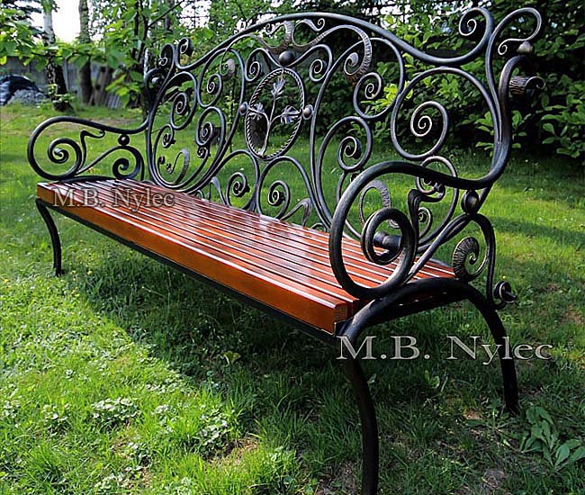 Forged garden bench