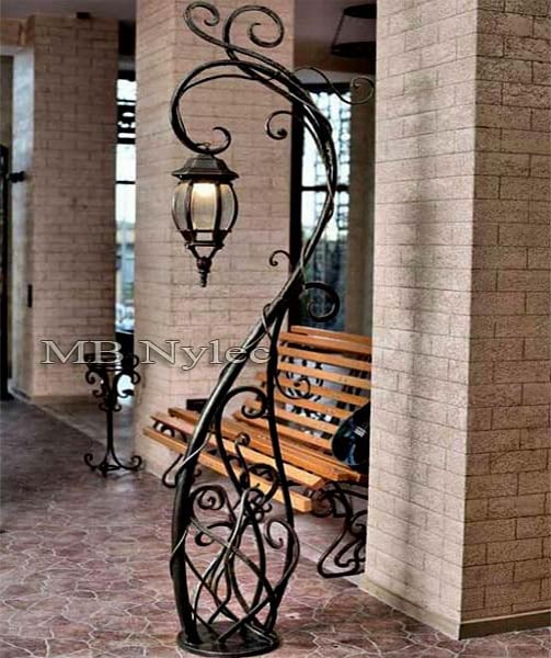 Forged garden lamp