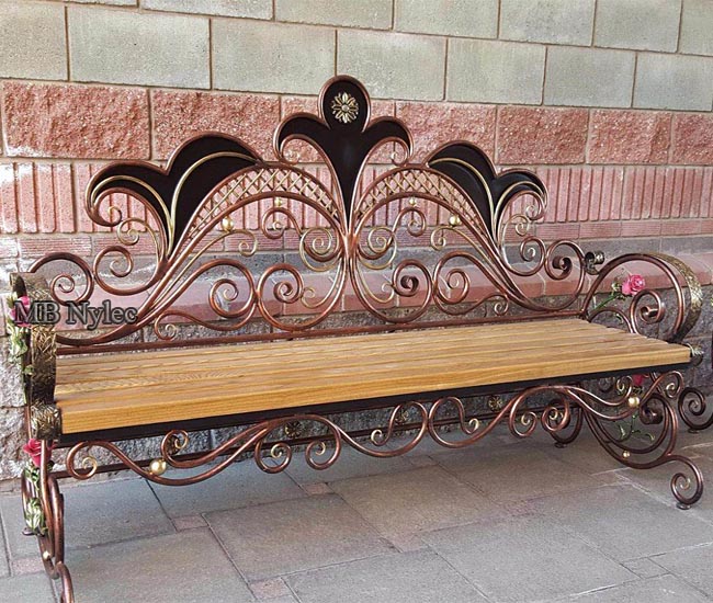 Forged steel garden bench