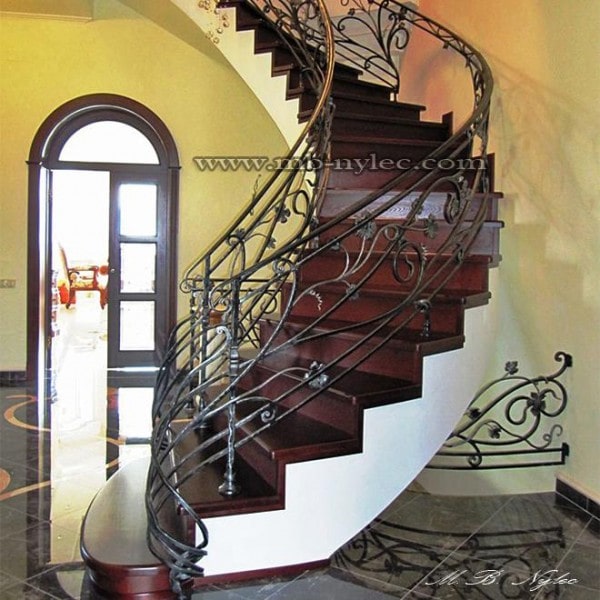 Hand forged stair railing