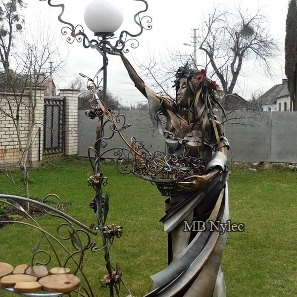 Lamp - steel figure - spring woman