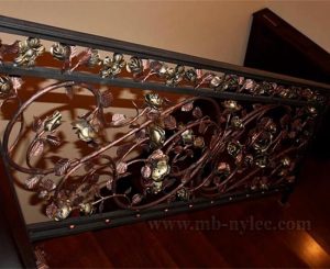 Stair railing with roses